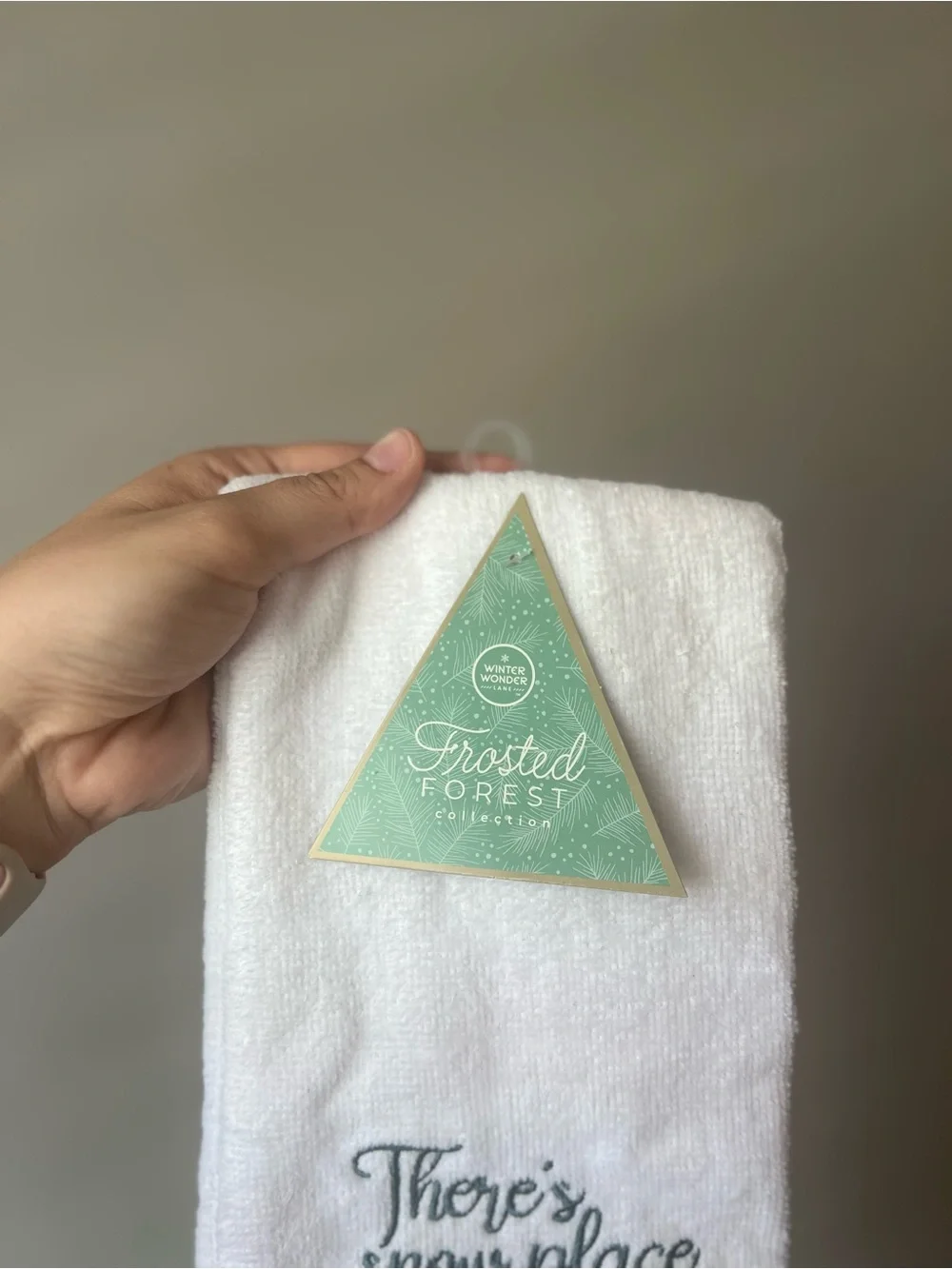 White 'There's Snow Place Like Home' Holiday Hand Towel